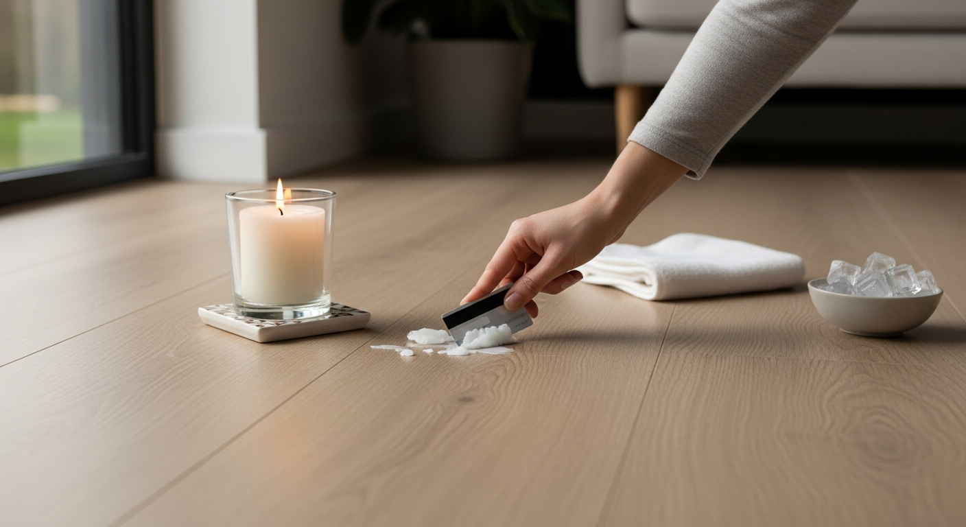 Jak usunąć wosk ze świeczki z paneli?